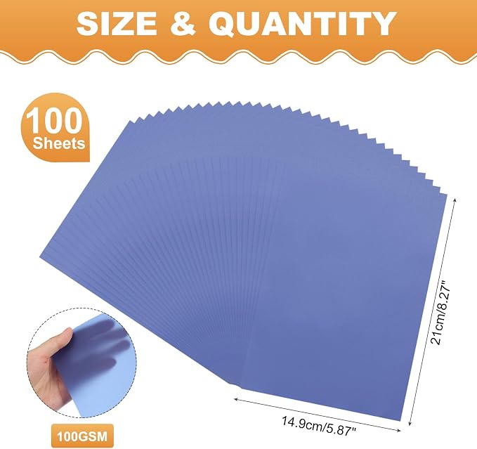 MECCANIXITY 100 Sheet Colored Vellum Paper 5.9" x 8.3", 100gsm Translucent - Image 2