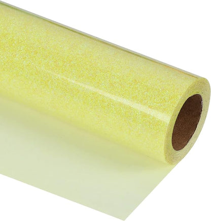 guangyintong Glow Glitter Light Yellow Heat Transfer Vinyl HTV Rolls, Glitter by guangyintong