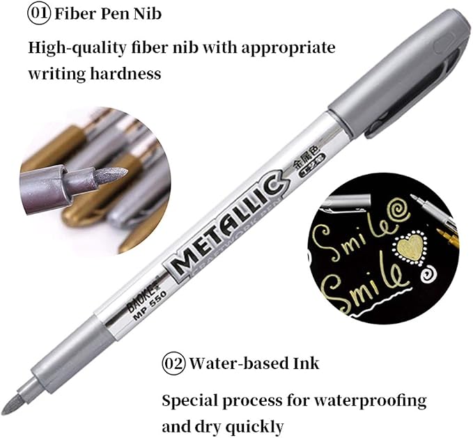 MYARTOOL Metallic Marker Pens, Gift Card Making, Scrapbooking, DIY Photo Album - Image 4