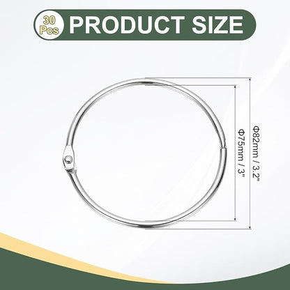 PATIKIL 3" x 3.2" Loose Leaf Binder Rings - Image 2