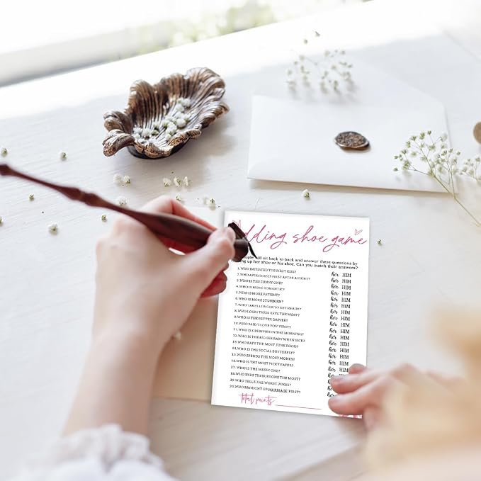 Wedding Shower Games Cards, Wedding Shoe Game, Bridal Shower Games 25 Guests - Image 4