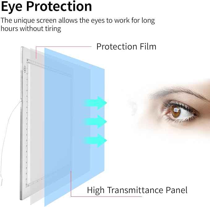 A4 LED Light Box for Tracing, elice Artist Drawing Lightbox Light Table Light - Image 7