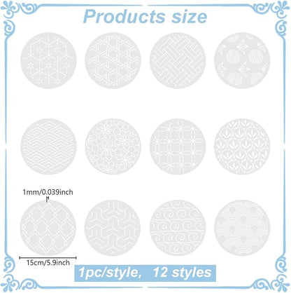 FREEBLOSS 12Pcs Sashiko Stencils Sashiko PET Template Drawing Line Template - Image 3