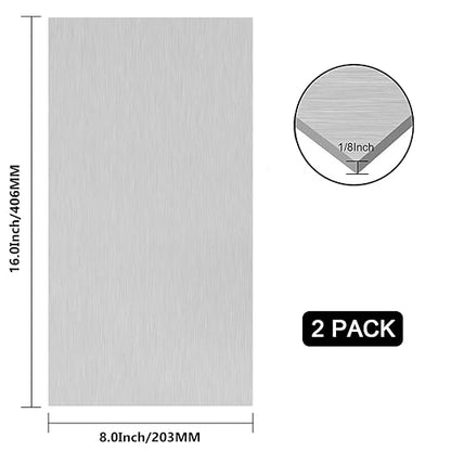 2Pack 6061 T651 Aluminum Sheet Metal 8 x 16 x 1/8 Inch Flat Plain Aluminum - Image 2
