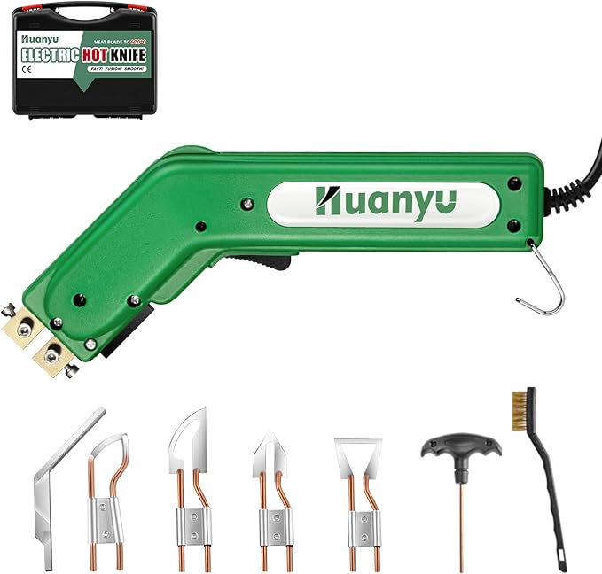 Huanyu Electric Hot Knife Rope Cutter Fabric Cutting Tool Kit 4 Blades Pro by Huanyu