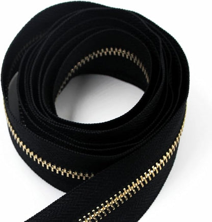 Leekayer #5 Metal Zippers Roll Bulk 2 Yards Black Zipper by The Yards - Image 7