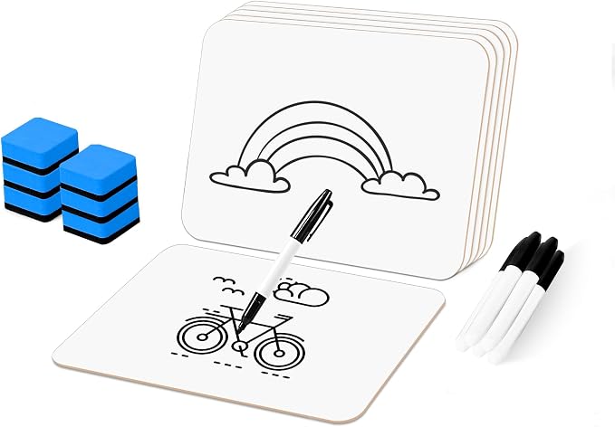 Dry Erase LapBoards, PANDRI 6 Pack Double Sided 12.5 x 9 Inch Whiteboards by PANDRI