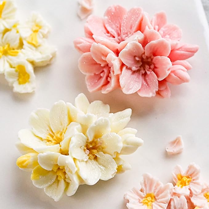 2PCS Blossom Flower Mold Silicone Flower Molds Fondant Chocolate Candy Cake - Image 2
