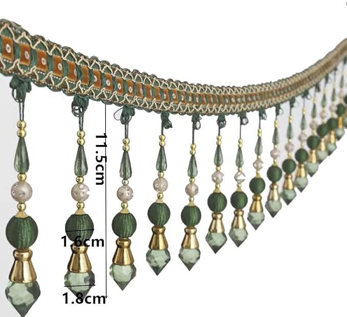 3yards Beading Fringe Trimming Long Beads Tassel Curtain Trim Ribbon Trim - Image 4