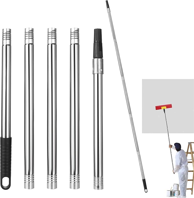 Extension Pole 71inch Adjustable Paint Rollers Brush Extension Pole 5 Pieces by ILSSLI