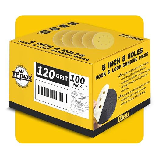 100PCS 5 Inch 120 Grit 125mm 8 Hole Sanding Discs Sandpaper - Image 7