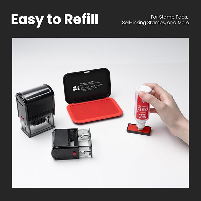 Premium Stamp Ink, Quick-Drying & AP-Certified Non-Toxic Refill Ink - Image 4