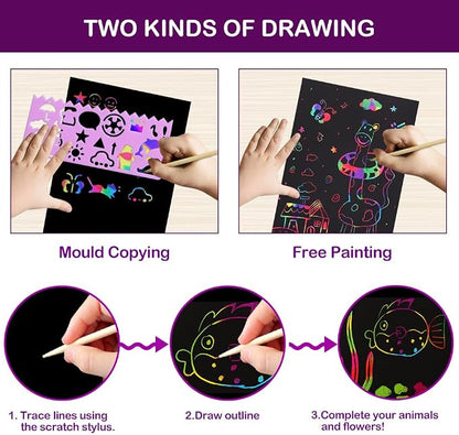 FUNNYB&G Rainbow Scratch Paper Art - Image 4