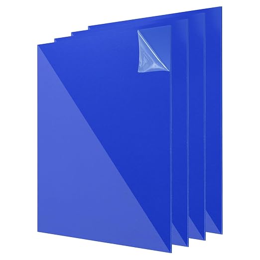 uxcell 4Pcs Acrylic Sheets 8x8 Inch Acrylic Panel 1/8 Inch-3mm Plastic Board by uxcell