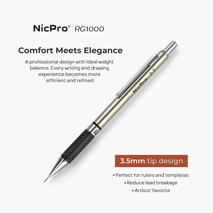 Nicpro 0.5 mm Art Mechanical Pencils Set in Gift Case, Artist Writing - Image 2