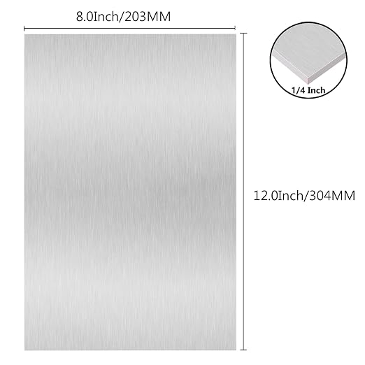 6061 T651 Aluminum Sheet Metal 8" x 12" x 1/4" Flat Plain Thick Aluminum Plate - Image 2