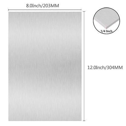 6061 T651 Aluminum Sheet Metal 8" x 12" x 1/4" Flat Plain Thick Aluminum Plate - Image 2