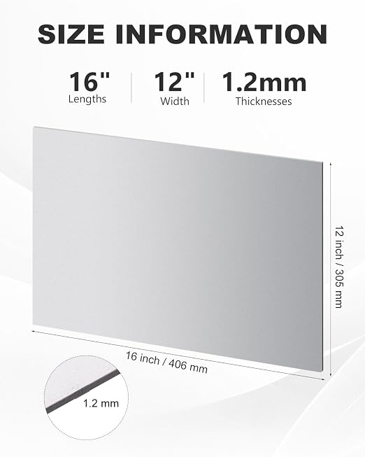 16" x 12" 18 Gauge Steel Sheets Metal Cold Rolled Steel Plate, Industrial - Image 2