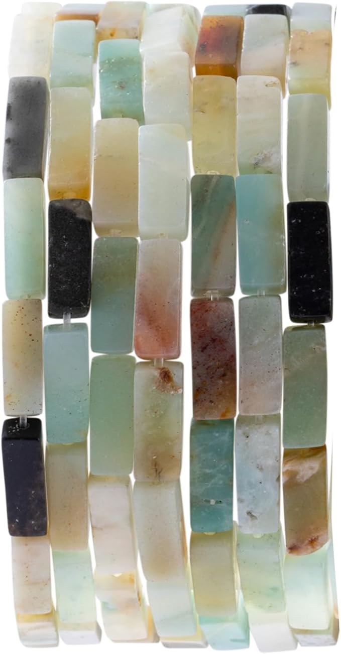Natural Amazonite Rectangle Tube Beads 4x13mm 38cm/str Loose Semi Gemstone by nusgnirps