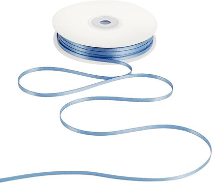 HUIHUANG 1/8" Smoke Blue Ribbon Continuous 100 Yards Solid Color Double Faced by HUIHUANG