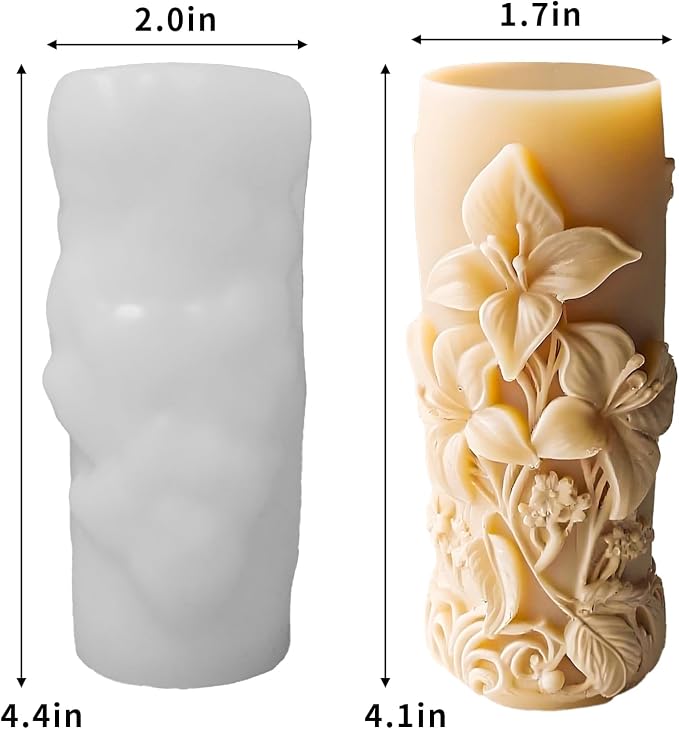 Elegant Lily Embossed Candle Molds - Image 3