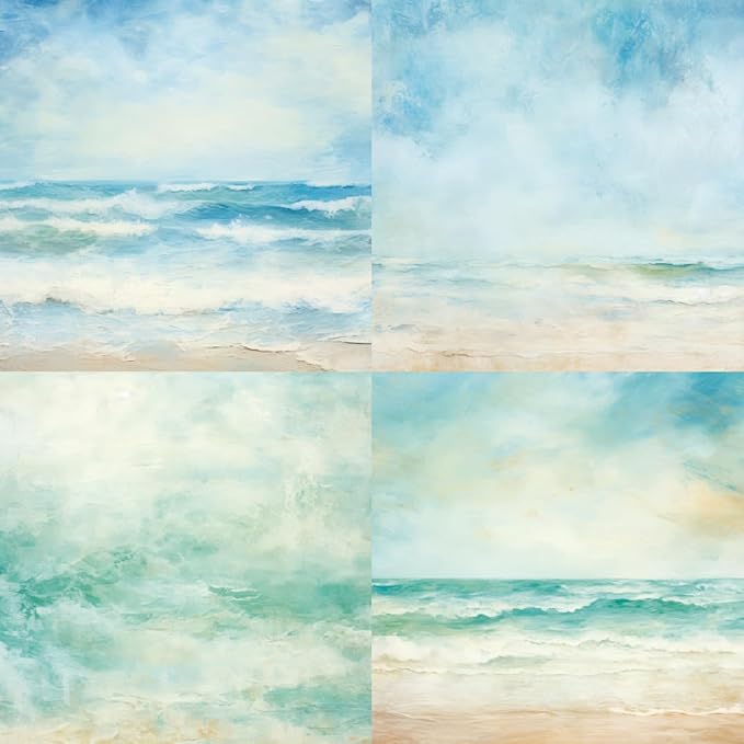 Scrapbook Paper Pad 6x6 Craft Paper Single-Sided Watercolor Seaside Background - Image 2