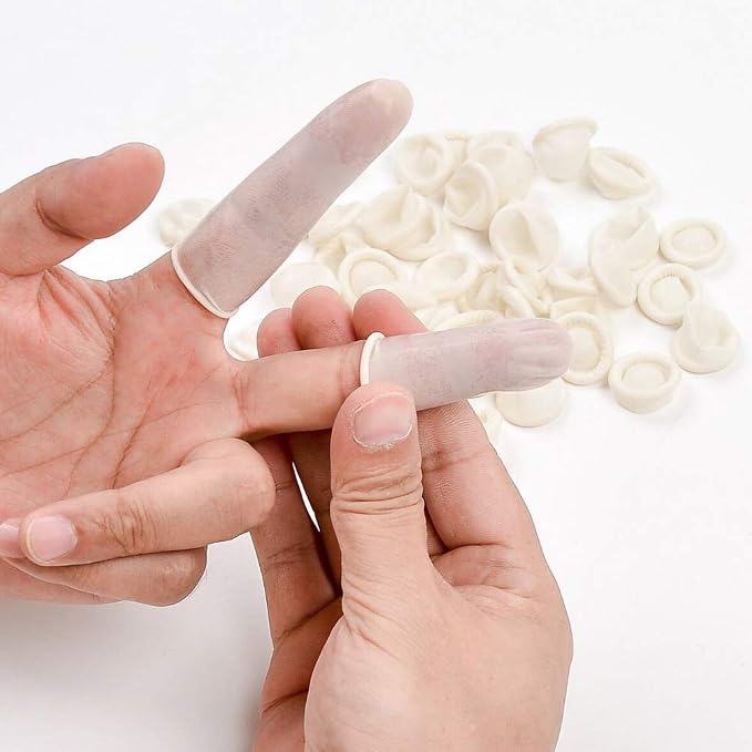 Finger Cot, Medium Finger Protectors Latex Anti-Static Finger Covers, Finger - Image 3