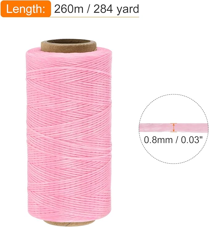 MECCANIXITY Waxed Thread, 284 Yard 0.8mm 150D Flat Wax Thread Polyester Waxed - Image 2