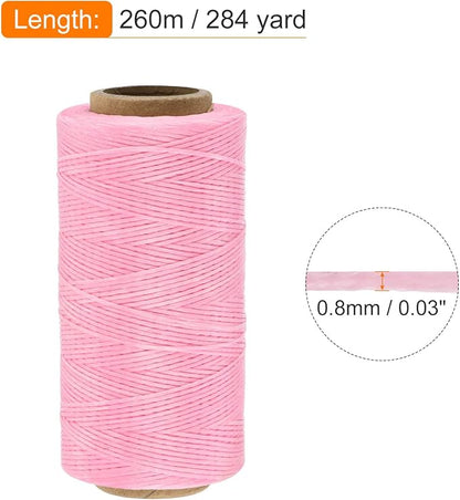 MECCANIXITY Waxed Thread, 284 Yard 0.8mm 150D Flat Wax Thread Polyester Waxed - Image 2