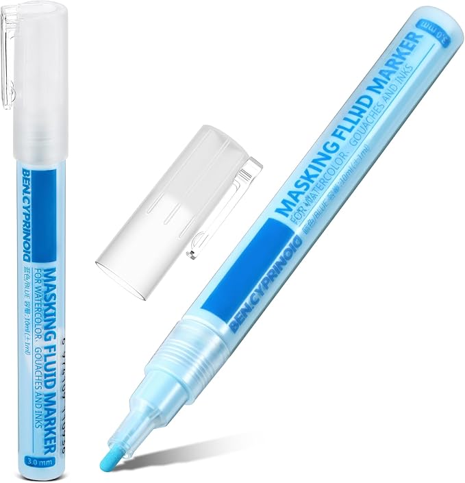 2 Pcs Masking Fluid Pen for Watercolor Painting, Capacity by Feifeiya