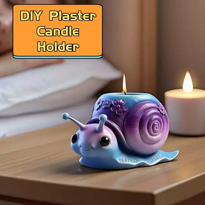 Animal Resin Molds Silicone 3D Cute Snail Epoxy Resin Plaster Candle Holder Wax - Image 4