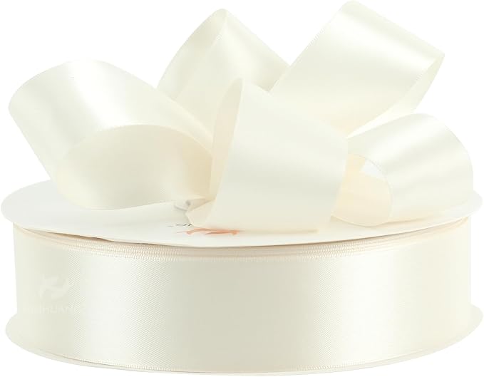 HUIHUANG Ivory Satin Ribbon 1-1/2 inch x 100 Yards Antique White Double-Faced - Image 6