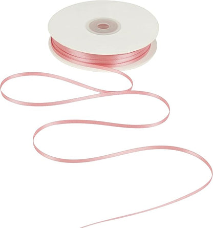 HUIHUANG 1/8 inch Blush Pink Satin Ribbon, 100 Yards Roll, Luxurious Double by HUIHUANG