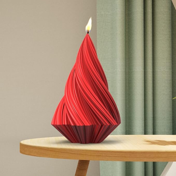 Conical Irregular Candle Mold Abstract Art Striped Candle Soap Silicone Mold - Image 3