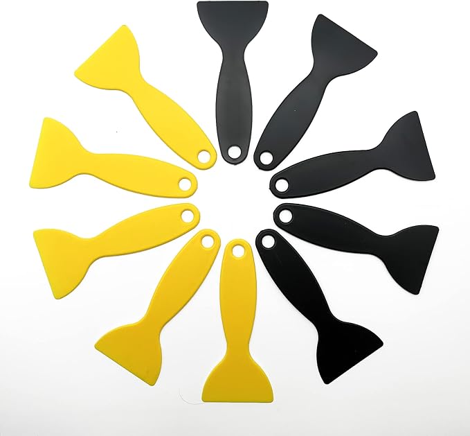 10pcs Plastic Spatula Paint Scrapers, Flexible Resin Scraper Putty Knife Air - Image 7