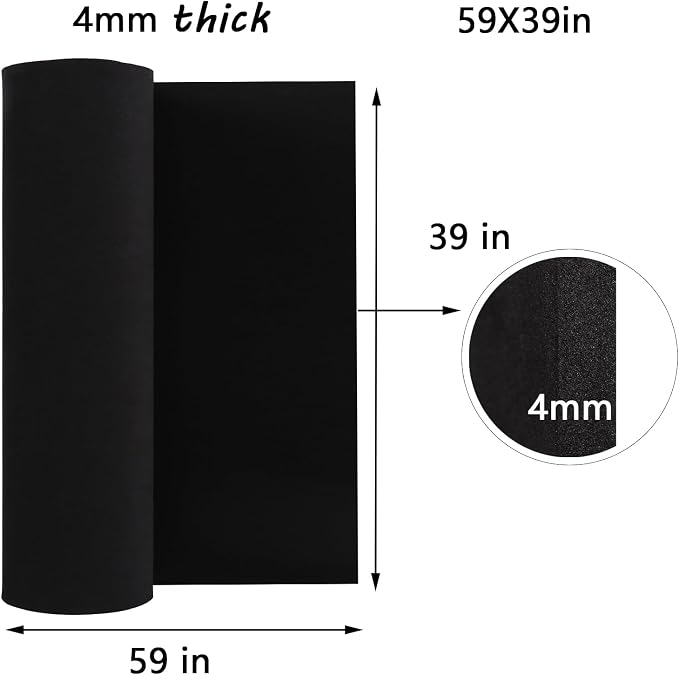 AMZQNART EVA Foam 4mm, Cosplay Foam 39x59 inch Black, High Density 90 kg/m³ - Image 2