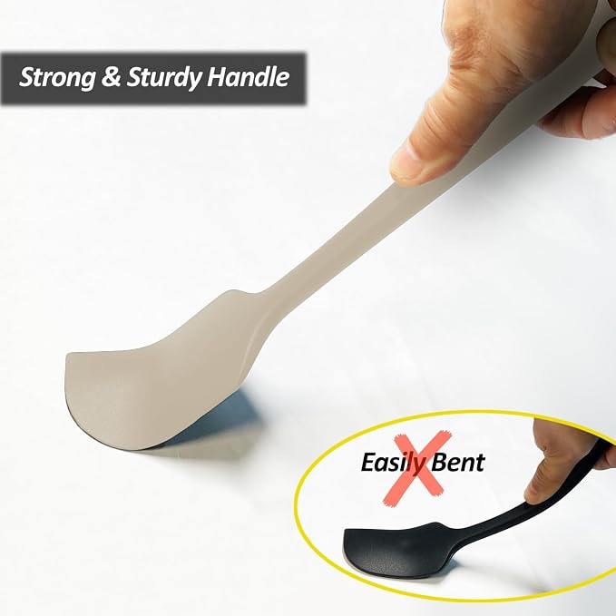 3 Pack Large Silicone Spatula for Kitchen, 600°F Heat resistant Rubber Spatulas - Image 6