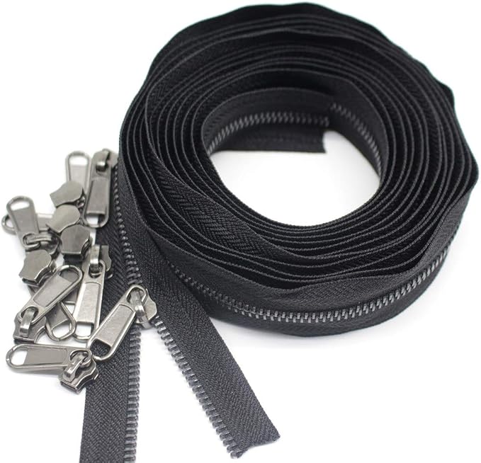 YaHoGa #5 Metal Zippers by The Yard Bulk 4 Yards + 10 pcs Sliders - Image 3