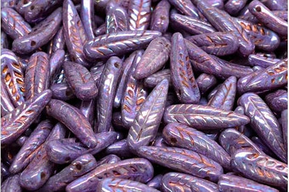 2.1oz Mix of Unique Czech Bohemia Glass Pressed Beads, Violet Purple Pink - Image 7