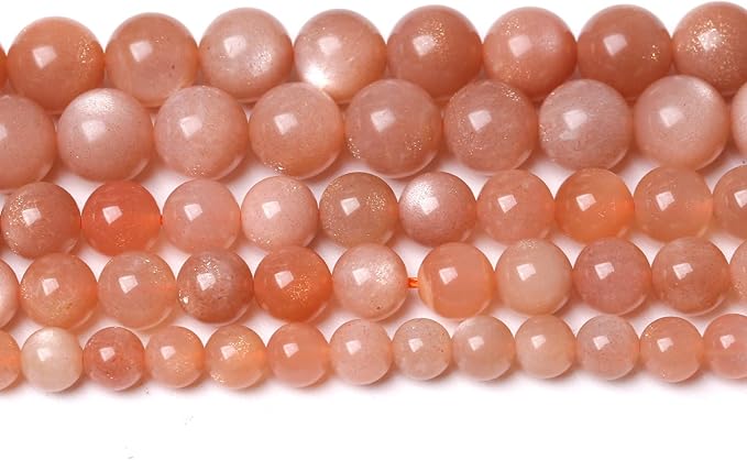 60pcs 6mm 7A Natural Orange Sunstone Round Loose Spacer Beads by NaturalStoneBeads