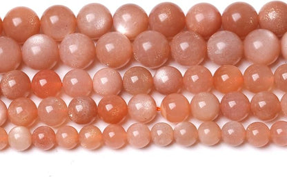 60pcs 6mm 7A Natural Orange Sunstone Round Loose Spacer Beads by NaturalStoneBeads