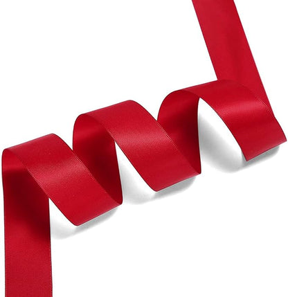 Satin Ribbon 1 Inch Red Double Faced - Image 2