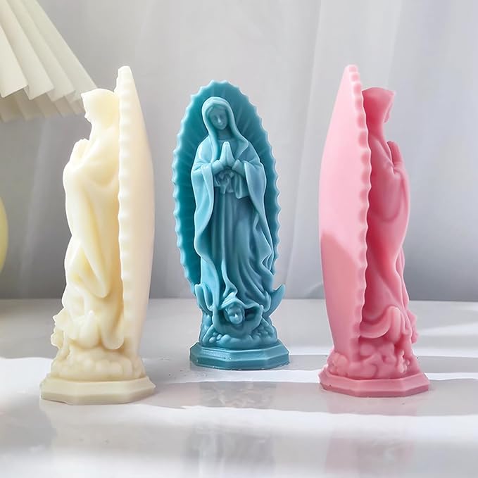 Virgin Mary Silicone Candle Molds, Religious 3D Virgin Mary Statue Molds - Image 7