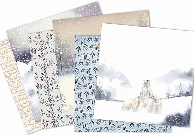 Winter Woodland Scrapbook Paper Pad 6x6 Inch – 24 Sheets | Deer, Polar Bear - Image 2