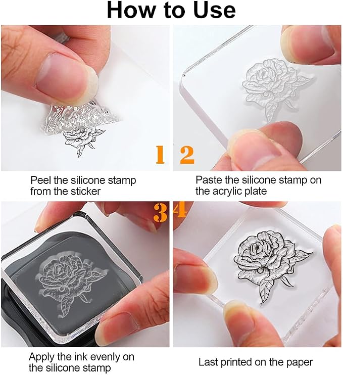 Inspirational Words Transparent Clear Stamps Flower Graduation Cards Silicone - Image 3
