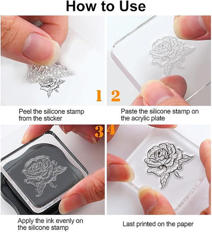 Inspirational Words Transparent Clear Stamps Flower Graduation Cards Silicone - Image 3