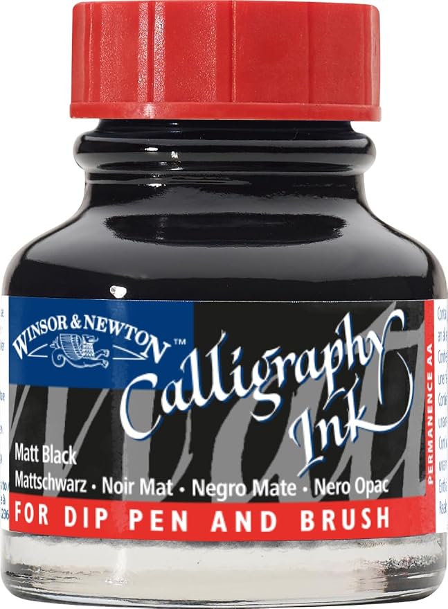 Winsor & Newton Calligraphy Ink, 30ml Bottle, Matt Black by WinsorNewton