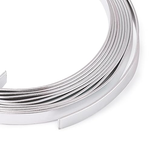 Fashewelry 5mm Aluminum Flat Bendable Craft Wire Silver 32.8Ft Nose Wire by FASHEWELRY