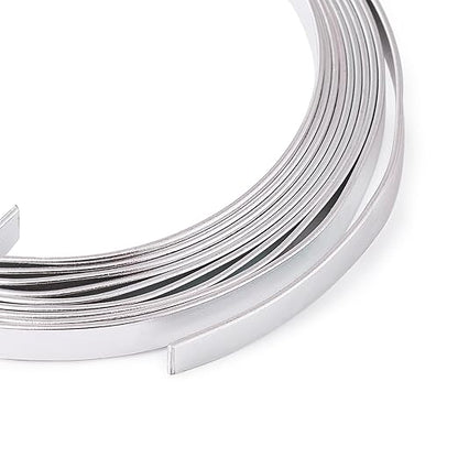 Fashewelry 5mm Aluminum Flat Bendable Craft Wire Silver 32.8Ft Nose Wire by FASHEWELRY