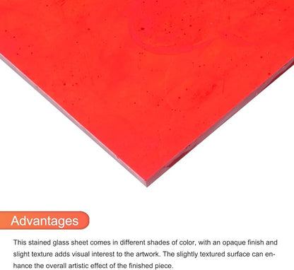 MECCANIXITY 2 Pcs Stained Glass Sheet Mosaic Tile 7.9 Inch x 5.9 Inch Red - Image 4